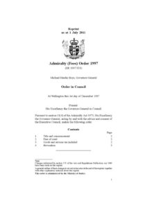 NZL_LEGISLATION_ADMIRALTY-FEES-ORDER_1997_ENG