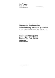 ESP_LEGISLATION_HONORARIOS-DE-ADOGADOS-COMPETENCIA-Y-PACTO-DE-QUOTA-LITIS_2009_SPA